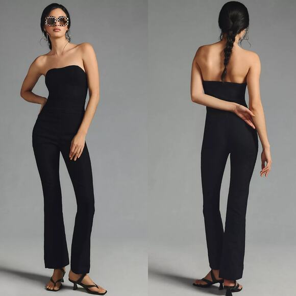 Anthropologie Maeve Strapless Slim Flare Jumpsuit - New 10 - Picture 1 of 4